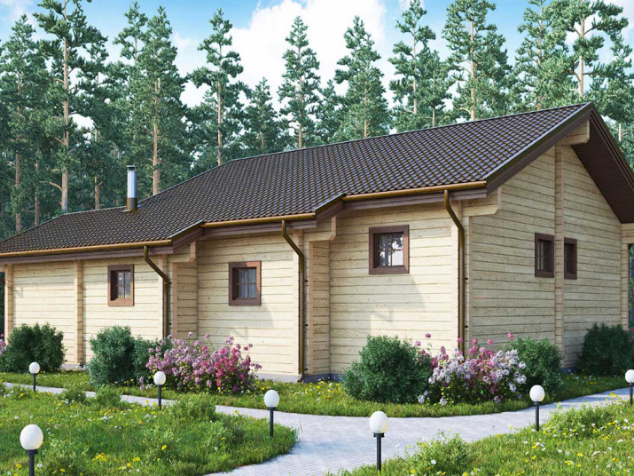 Гараж из клееного бруса 122 м²